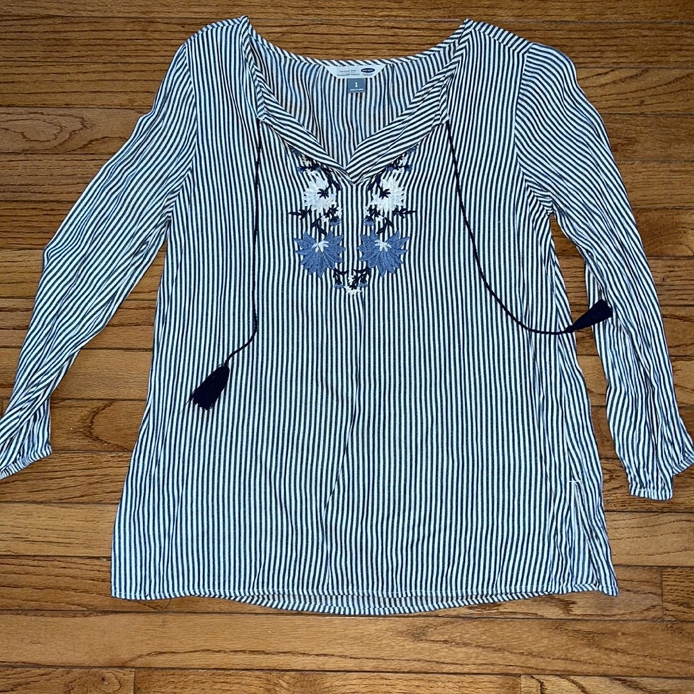 Blue and White stripe blouse